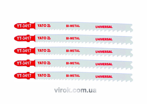 Пильное полотно для электролобзика (универсальное) YATO Bi-Metal 10-5TPI 130 мм 5 шт