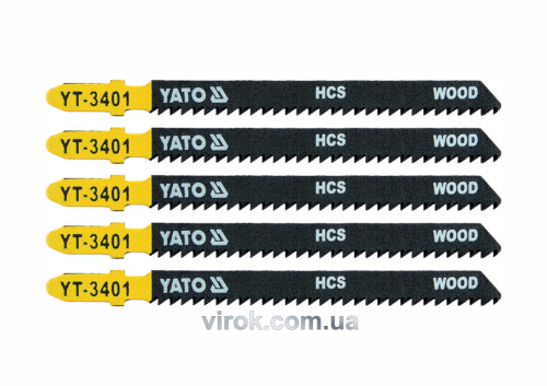 Пильное полотно для электролобзика (дерево, пластик) YATO HCS 10TPI 100 мм 5 шт