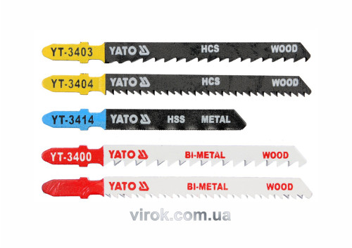 Набор пильных полотен для электролобзика (металл, дерево) YATO Bi-Metal 75-100 мм 5 шт