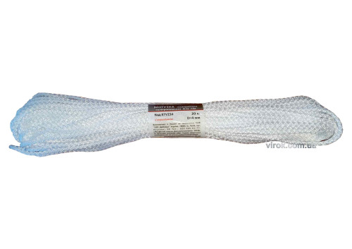 Мотузка господарська Тип 3н TM VIROK, 4мм Х 20 м, р/н=65кгс, поліпропіленова, з серцевиною, біла
