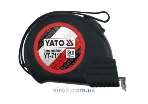 Рулетка с нейлоновым покрытием и магнитным крючком YATO 8 м х 25 мм