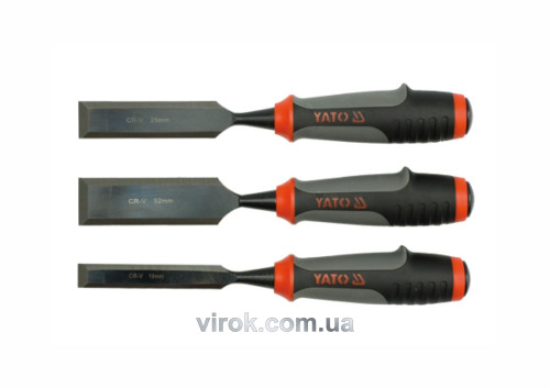 Набор стамесок YATO с полимерными ручками 16, 25, 32 мм 3 шт