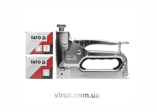 Степлер YATO с регулятором для скоб и гвоздей 6-14 х 10.6 х 1.2 мм