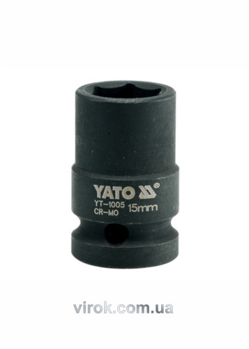 Головка торцевая ударная шестигранная YATO 1/2" М15 х 39 мм