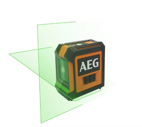 Нівелір лазерний з облад. AEG; дальність- 20 м, точність- 0,4 мм/1м, гориз. і вертик. зелені промені