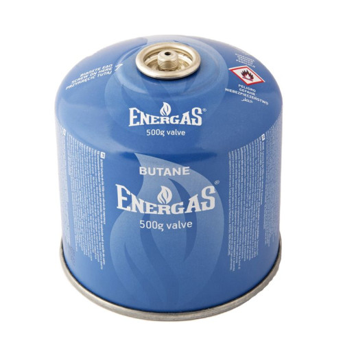 Балон газовий 1-разовий ENERGAS з різьбою (7/16) 500g/870ml. для плит/кемпінгу (EN417) BUTAN [12]