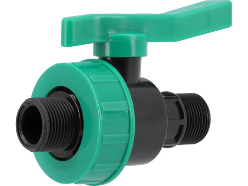 Кран кульовий до водяних пластикових труб  Ø= 3/4" Х 3/4" M/M-різьб FLO з поліпроп, для тиску 16Bar