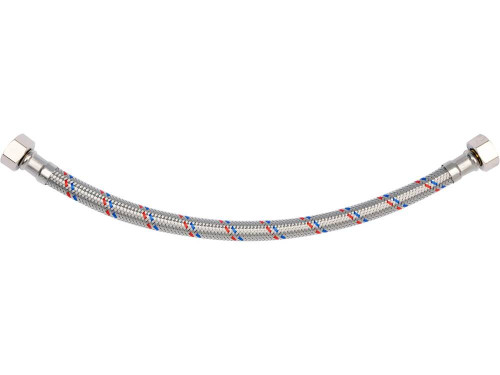 Шланг водопровідний з опліткою з нерж сталі FALA l= 300мм, Ø= 8/12, з'єднання F-3/8" х F-3/8" 1 МПа