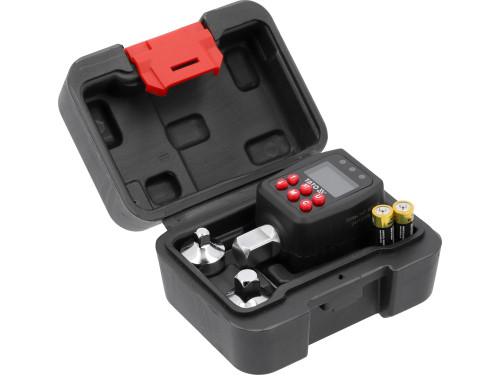 Адаптер динамометричний електронний YATO до квадрату 1/2", 10-200 Nm, 2 перехідники на 1/4" і 3/8"