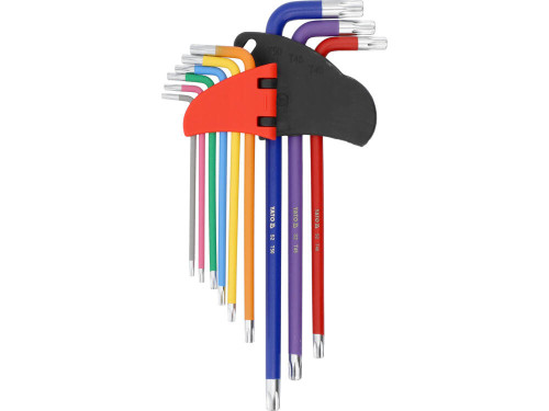 Ключі "TORX" YATO: Т10- Т50, Г-подібні, 2-сторонні, l= 97- 225 мм, 9 шт. [10/50]