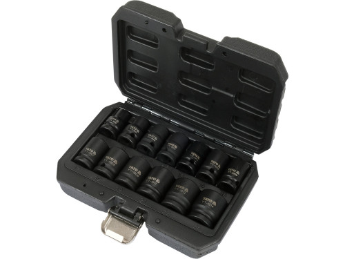 Набір головок торцевих ударних YATO 6-гранних з квадратом 1/2", M10-M24 мм. 13 шт. [10]
