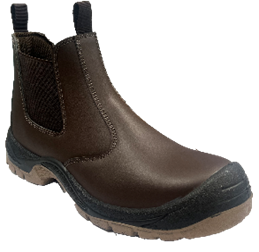 Чоботи низькі робочі з полірованої спилок шкіри YATO CHELSEA розм. 43, коричневі з поліурет підошвою