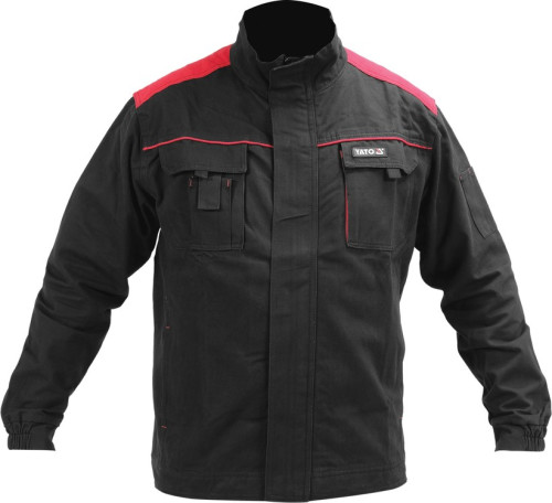 Куртка робоча COMFY YATO розмір L/XL, чорно-червона, 7 кишень, 100% бавовна 