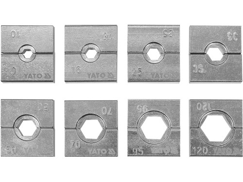 Матриці змінні YATO для кліщів YT-22860 з губками 10, 16, 25, 35, 50, 70, 95, 120 мм², 8 елем.