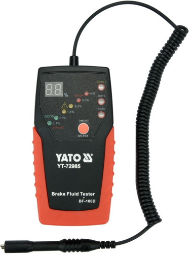 Тестер гальмівної рідини YATO, 180 см, з 6 діодними індикаторами і звуковим сигналом, еласт. зонд