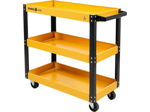 Візок для майстернь VOREL, 3 полки, на 4-х колесах, 77,5 х 76 х 35,5 см, макс. навантаж- 120 кг 