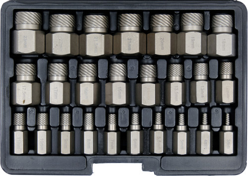Набір екстракторів для видалення зломаних гвинтів YATO: Ø= 3-23 мм, 25 шт