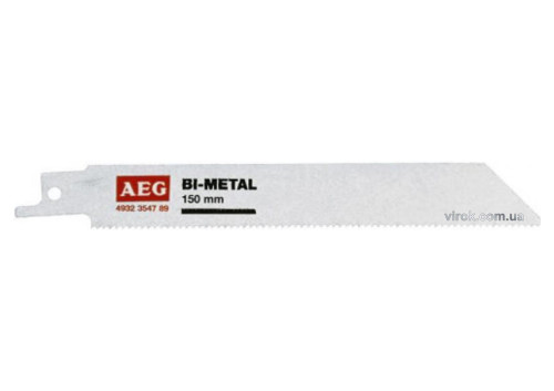 Полотно биметаллическое по металлу для сабельной пилы AEG 3-10 мм 150 мм крок зубів 1.8 мм 3 шт