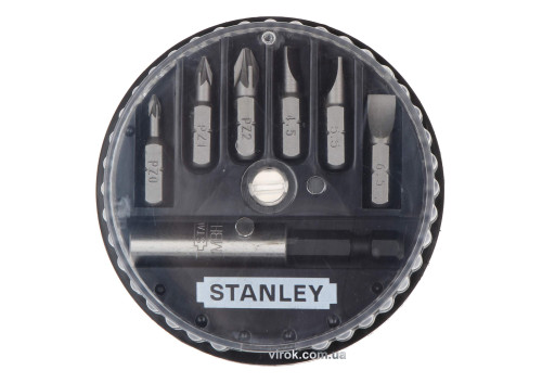 Набор отверточных насадок STANLEY 1/4" SL PZ магнитный держатель 7 шт