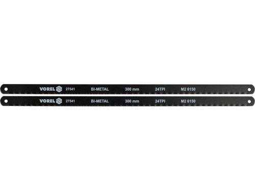 Полотно різальне по металу BI-метал VOREL M2+CrV 6150, 300х12,6х0,65 мм, 24 зуби/1", паков. 2шт [10]