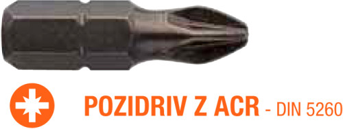 Насадка отверточная INDUSTRY USH POZIDRIV ACR PZ3 x 25 мм 5 шт
