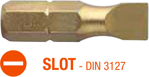 Насадка отверточная титановая ISOTIN USH плоская SL6.5 х 1.2 х 25 мм Torsion 10 шт