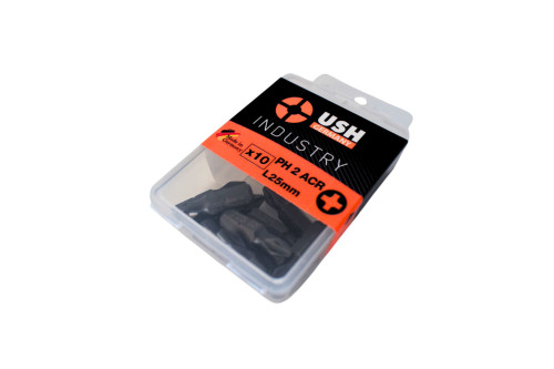 Насадка викруткова USH Industry ACR : Phillips PH2 x 25 мм. Уп. 10 шт.