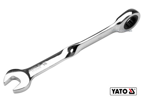 Ключ рожково-накидной с трещоткой YATO 14 x 192 мм HRC 40-45 Cr-V