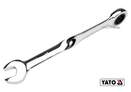 Ключ рожково-накидной с трещоткой YATO 17 x 228 мм HRC 40-45 Cr-V