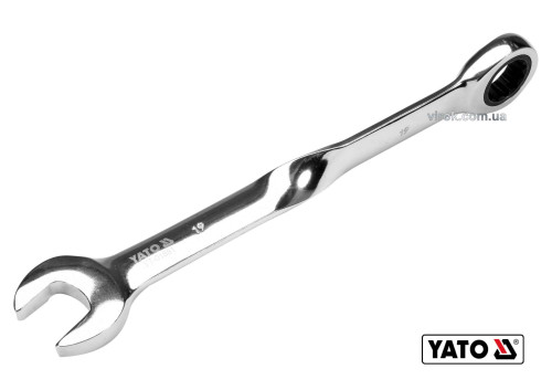 Ключ рожково-накидной с трещоткой YATO 19 x 239 мм HRC 40-45 Cr-V