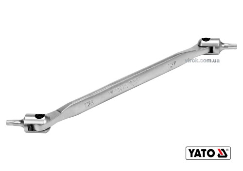 Ключ TORX двусторонний шарнирный YATO Т25 х Т27 216 мм Cr-V