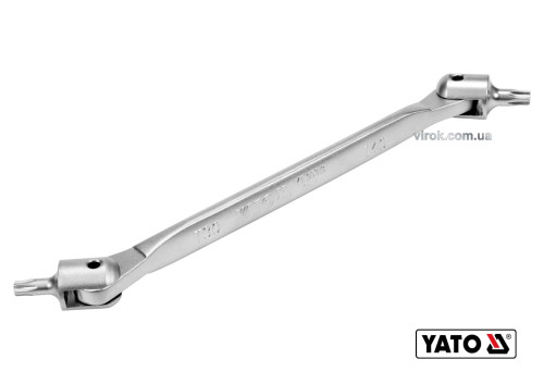 Ключ TORX двусторонний шарнирный YATO Т30 х Т40 229 мм Cr-V
