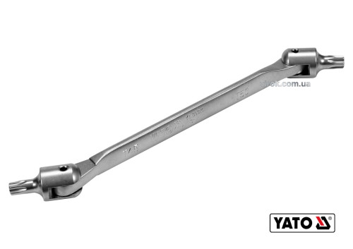 Ключ TORX двусторонний шарнирный YATO Т45 х Т50 243 мм Cr-V