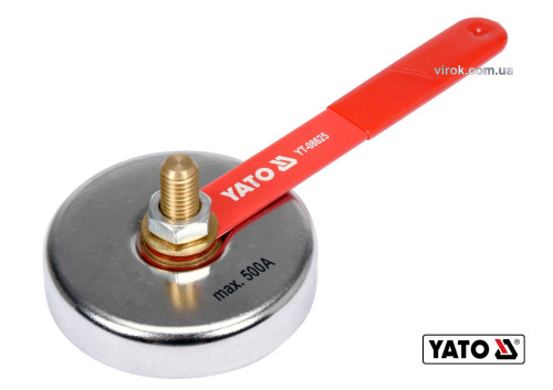 Магнитный сварочный зажим массы YATO 85 мм 7 кг для тока 500 А