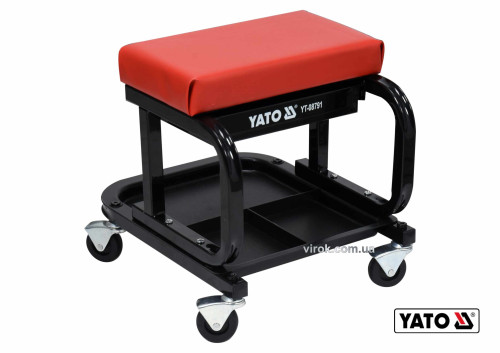 Табурет на колесах YATO с шухлядой 440 x 360 x 390 мм 150 кг