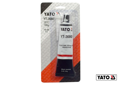 Клей-герметик силиконовый термо- и маслостойкий черный YATO 85 г