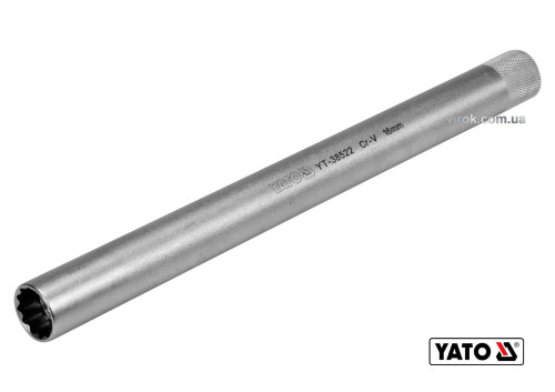 Головка торцевая двенадцатигранная для свечей YATO 3/8" M16 x 250 мм Cr-V