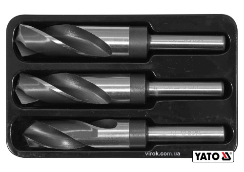 Набор сверл по металлу YATO HSS 4241 Ø22-24-25 мм 75/150 мм для нержавеющей и конструкционной стали 3 шт