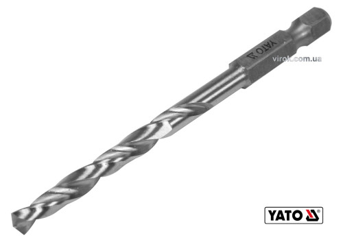 Сверло по металлу YATO 5 x 86/52 мм HEX-1/4" HSS 6542 для нержавеющей конструктивной легированной стали