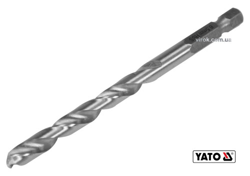 Сверло по металлу YATO 6.5 x 101/63 мм HEX-1/4" HSS 6542 для нержавеющей конструктивной легированной стали