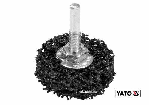 Щетка дисковая из синтетического волокна для дрели YATO Ø50 мм 4500 об/мин с хвостовиком Ø6 мм