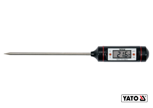 Электронный термометр YATO с зондом 130 мм -50ºС-+300ºС питание- 1.5 В (LR44)
