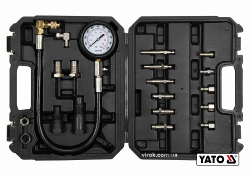 Компрессометр для дизельных двигателей YATO 7 Мпа с инструментами 19 шт + кейс