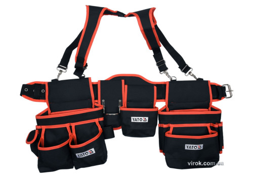 Пояс с 2 накладными сумками с карманами для инструментов YATO 1280 мм
