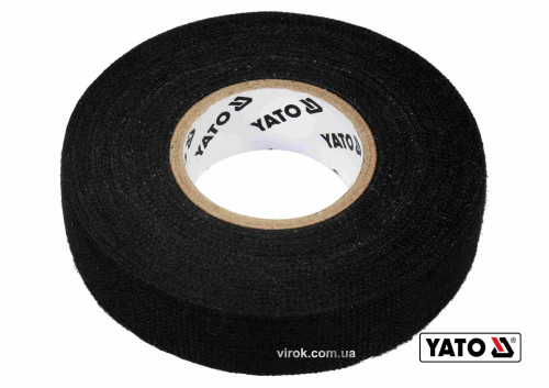 Стрічка ХБ YATO : 15 м x 19 x 0.3 мм,(тканинна основа) t= -40°С - +105°С для мотання пучків електричних кабелів