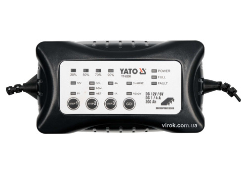 Зарядное устройство для аккумуляторов 6/12 В YATO 1-4 А 200 Ач