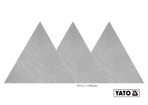 Сетка абразивная твердая треугольная на липучке до шлифмашины YATO G100 280 мм 3 шт