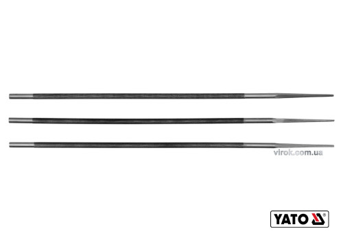 Напильники для заточки звеньев отрезных цепей YATO Ø4.5 x 250 мм 3 шт