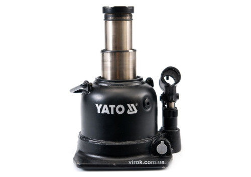 Домкрат гидравлический бутылочный с двойным штоком YATO 10 т 125-225 мм