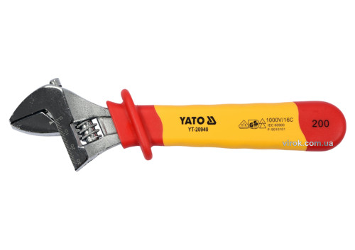 Ключ разводной диэлектрический YATO VDE до 1000 В 200 мм